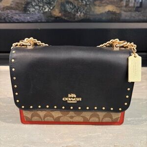 Coach Klare Chain Crossbody in Signature Canvas NWOT